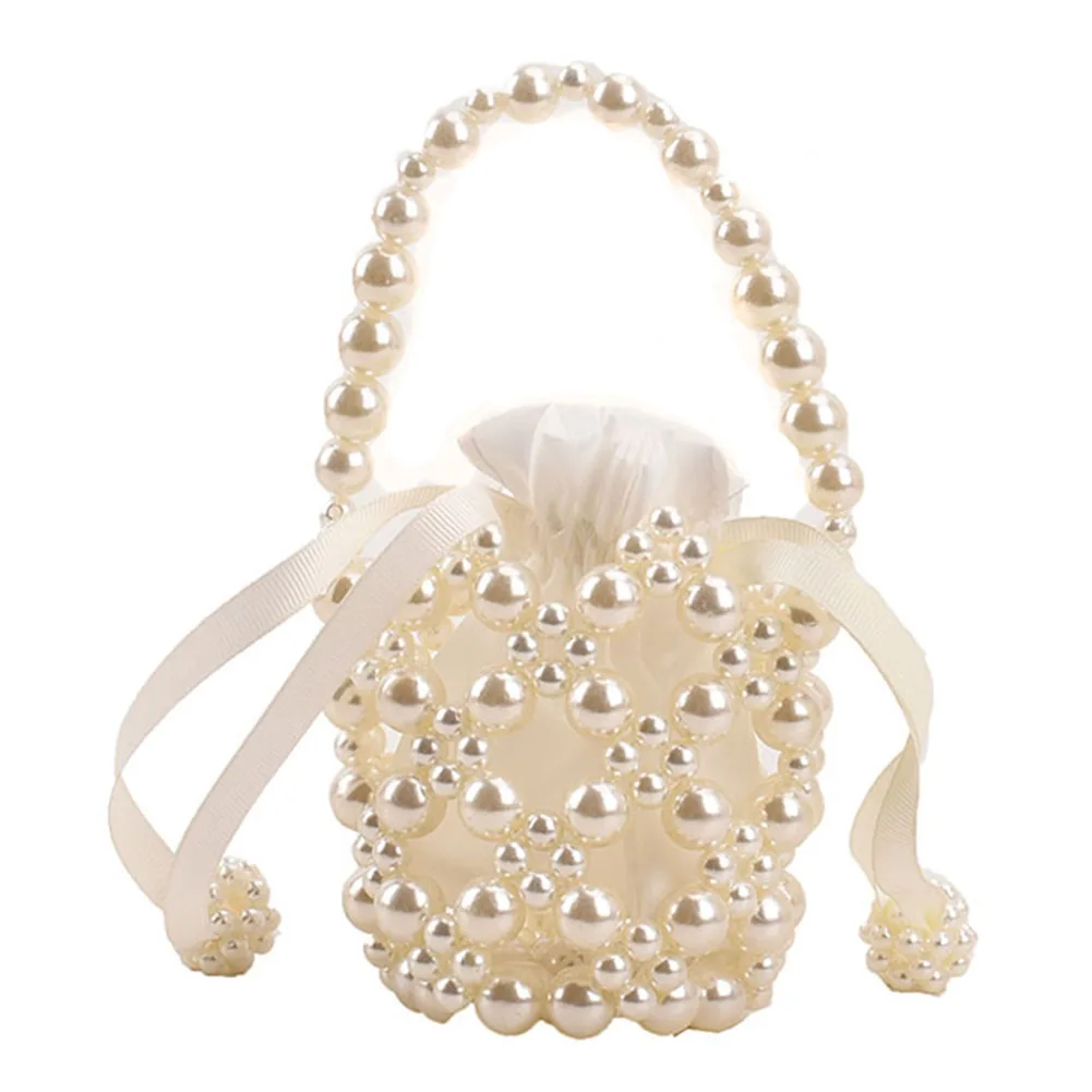 Pearl Handle Women Handbags Fashion Mini Elegant Party Purse Casual Hand Beading Cute Holiday Gift Shopping Travel