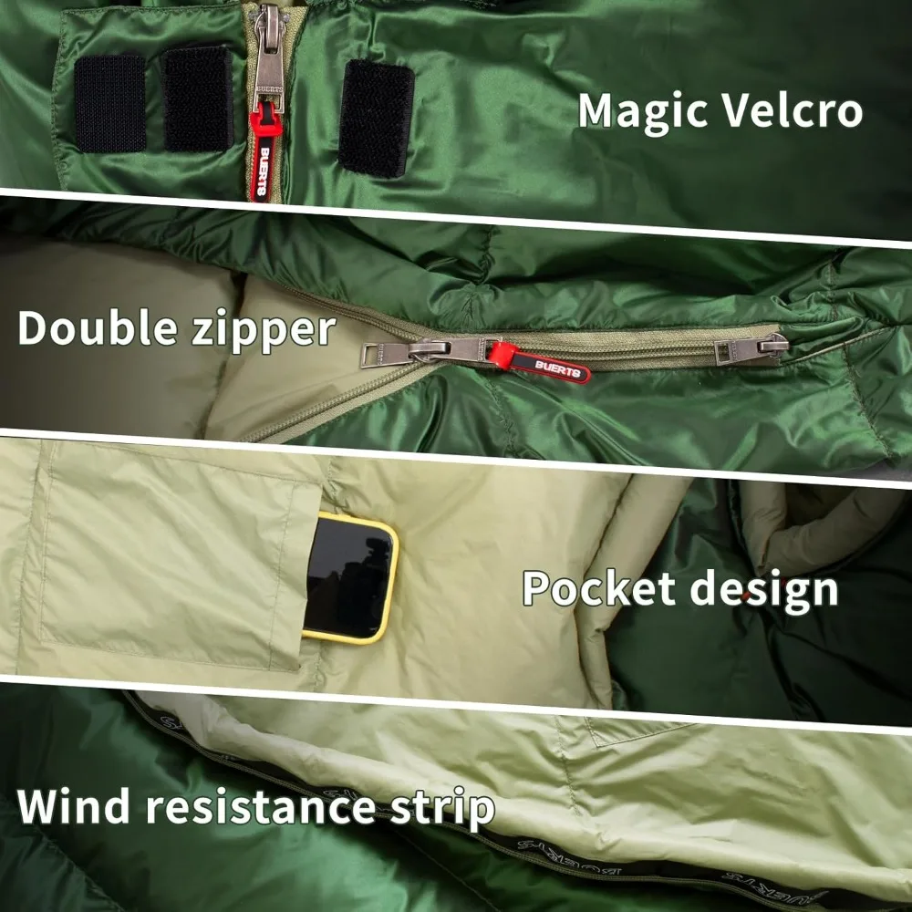 Ultralight Adult Backpacking Sleeping Bag 620 Fill Power, Ideal for Hiking, Camping, with Compact Storage Bag