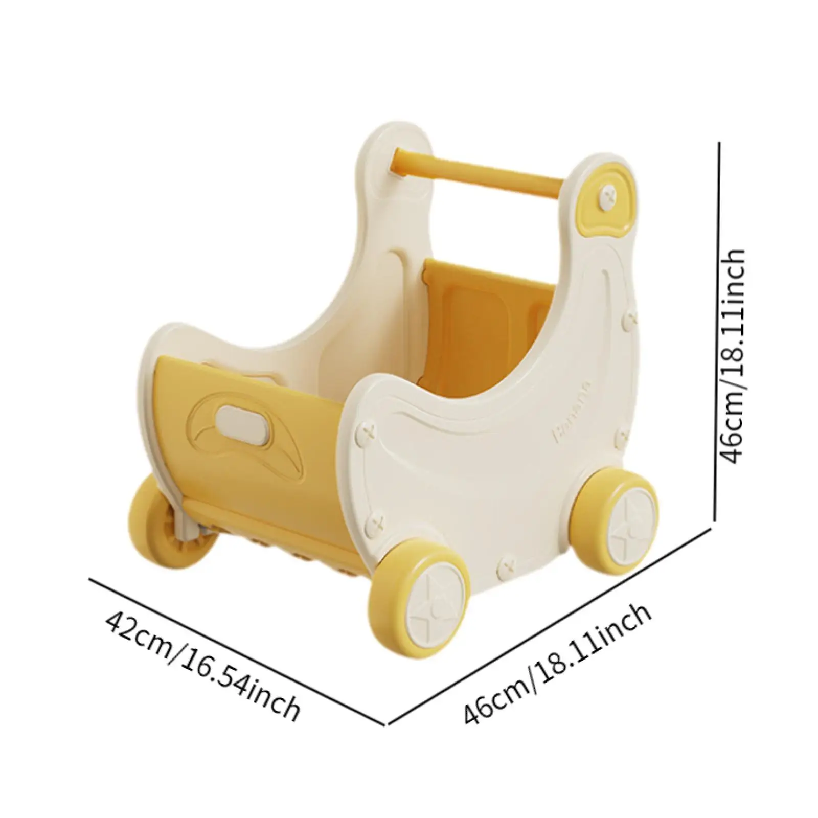 Kinder-Einkaufswagen-Spielzeug, Einkaufswagen-Spielzeug, vorgebenes Essenszubehör, Rollenspiel-Supermarkt-Trolley, Baby-Trolley