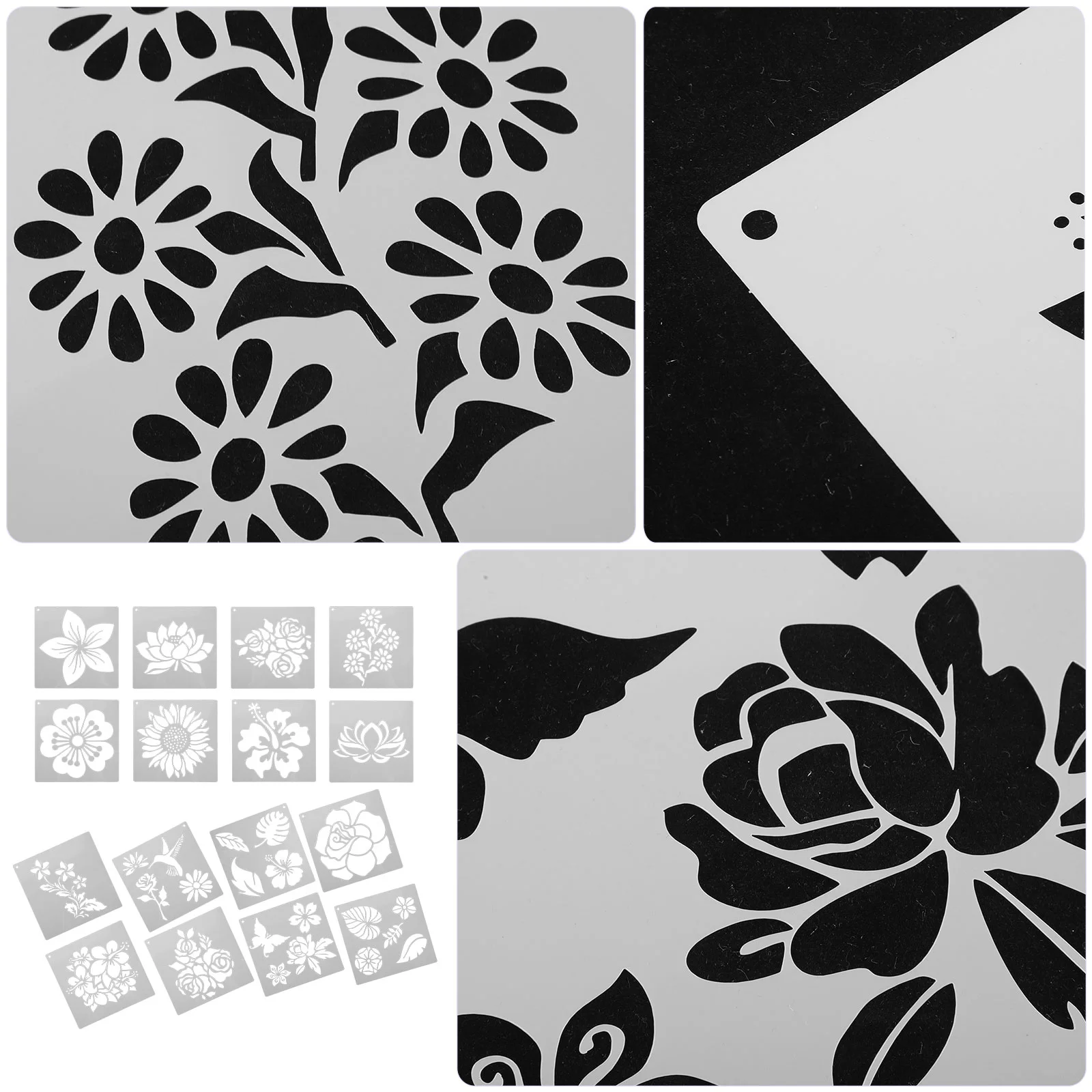 16 Pcs Flower Drawing Template Stencil Sun Templates Painting Stencils for Kids Large Tropical Plants Floral Flowers