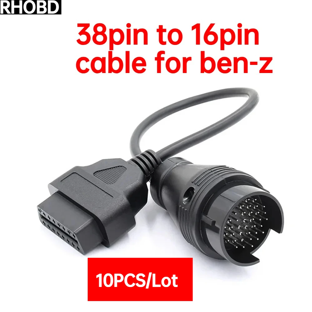 10PCS/LOT for Mercedes 38Pin To 16Pin Female Connector OBD OBD2 OBDII Diagnosis Connector Extension Cable Adapter for Benz