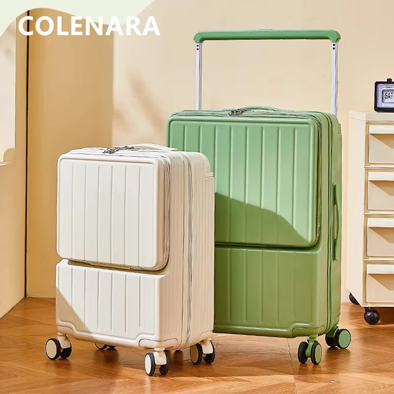 COLENARA USB Charging Luggage Front Laptop Boarding Case Multifunctional Trolley Case 20