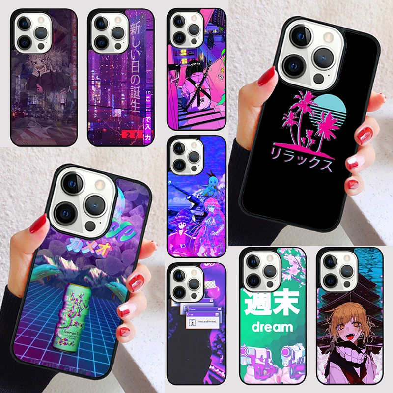 Vaporwave Glitch Aesthetics Phone Case for iPhone 16 15 SE2020 7 8 Plus for Apple 13 11 12 14 Mini Pro Max Cover coque Shell