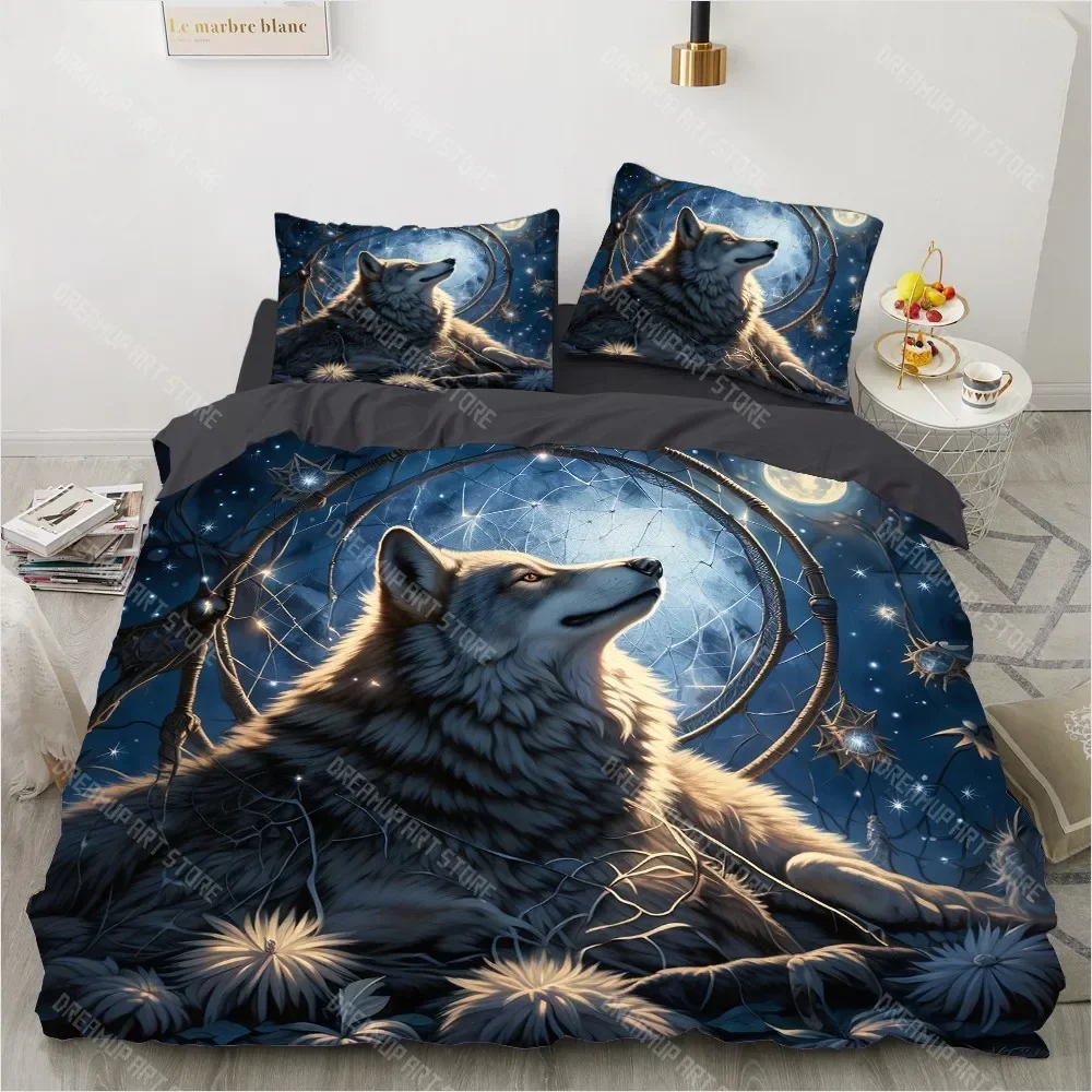 2026 Bohemian Duvet Cover Set 3D Dreamcatcher Bedding Sets Wolf Pillowcase Quilt Linens Single Double Queen King Bed