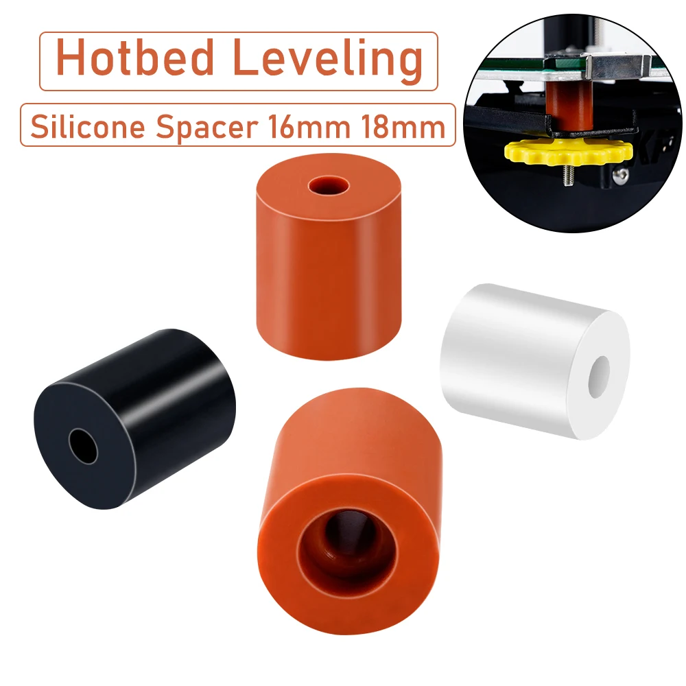 10pcs Silicone Spacer 16mm 18mm 3D Printer Hotbed Platform Silicone Shock Absorber Leveling Column For CR10 Ender-3 Heatbed