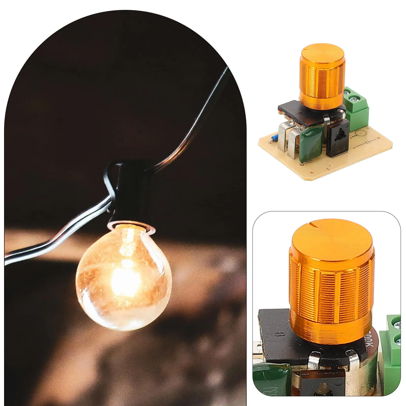 3Pcs Electric Dimmer Switch 150W Multi-Use Bulb Dimmer Adjustable Brightness Color Temperature Control Stylish Knob Cap Design