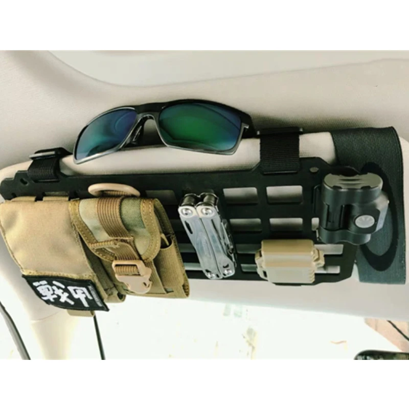 Tactical Sun Visor Organizer Vehicle ABS Plastic Molle Panels Interior Accessories Molle Pouches EDC Tools