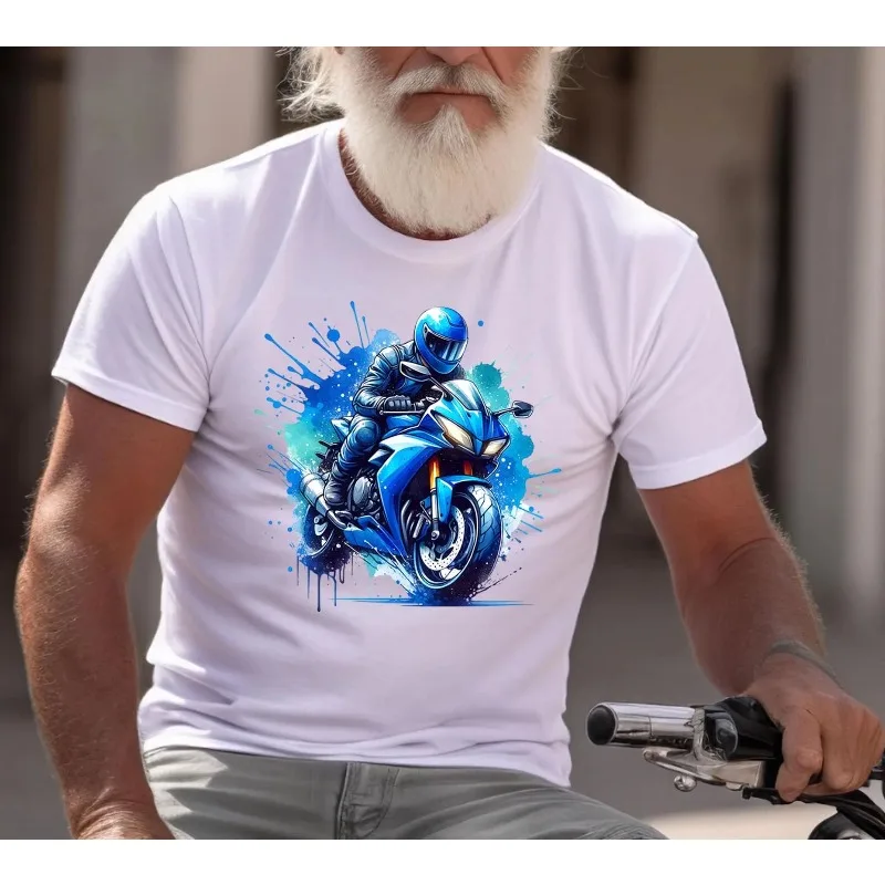 3D Vintage Dirty Motorcycle Men T Shirt Casual Cool Rider Male Tops Hipster Retro Motocross Printed Tee  Outdoor Sports