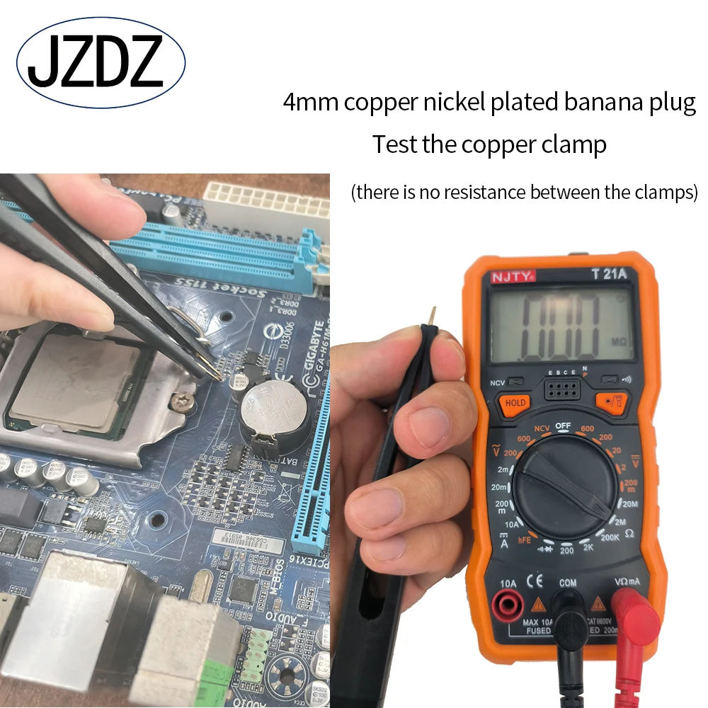 Imagem -04 - Jzdz Smd Lcr Chip Multímetro Test Clip Capacitância Indutor Teste de Resistência Medidor Chumbo Probe Pinça J.30050