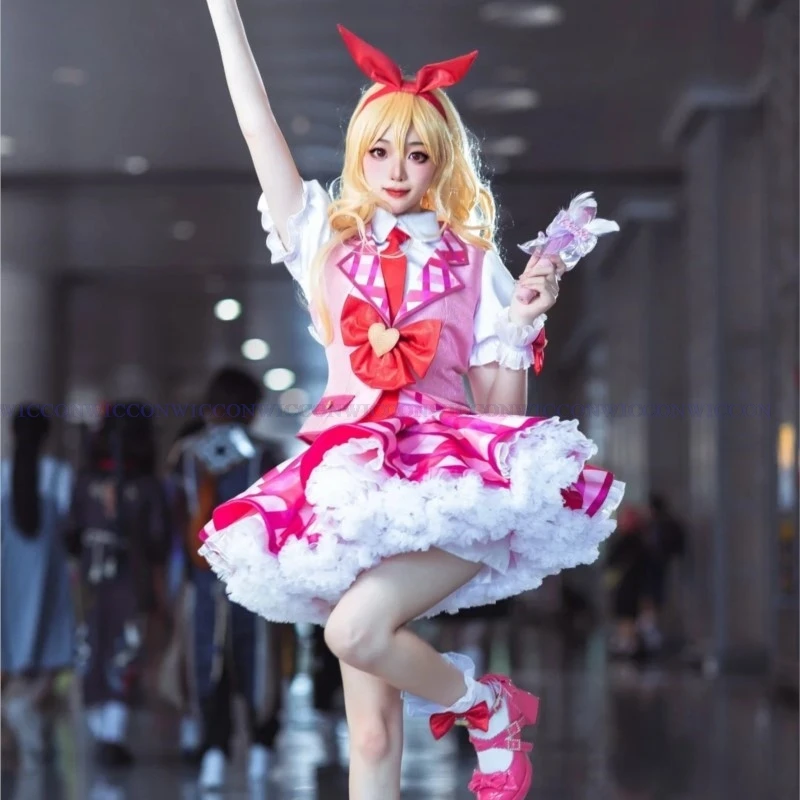 Anime Aikatsu! Cosplay Hoshimiya Ichigo Cosplay Costume Pink Lolite Dress Hoshimiya Ichigo Wig Women Hallowen Party Cosplay Suit