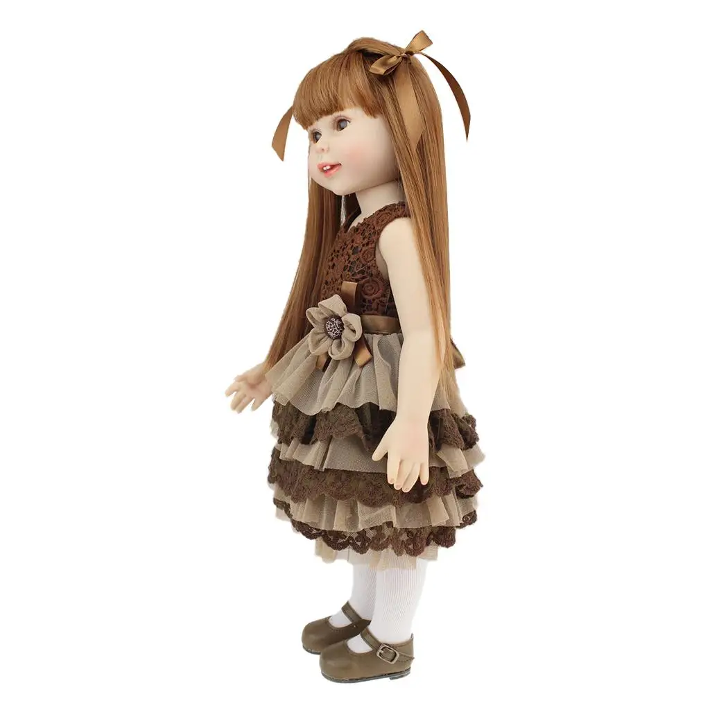 18 인치 사랑스러운 다시 태어난 유아 인형 공주 드레스와 어린 소녀 인형 금형 생일 축제 선물 장난감