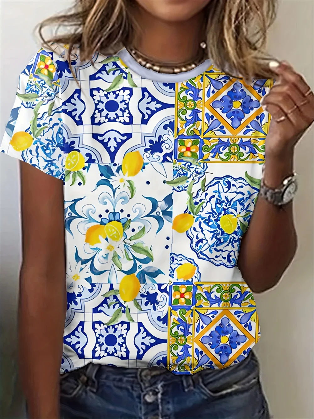 

3d Print Women's T-Shirt Casual Fashion Short Sleeve Simple Flower Female Clothes T Shirt For Women Daily Top Y2K Streetwear