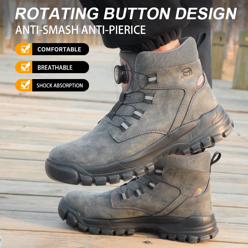 High Top lightweight Labor Protection Shoes, Safety Shoes, Protective Shoes, Work Shoes, anti Smashing, anti Piercing, Breathabl