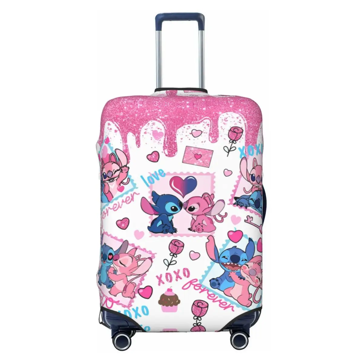 

Kawaii Stitch Anime Manga Suitcase Cover Flight Practical Luggage Case Cruise Trip Protector