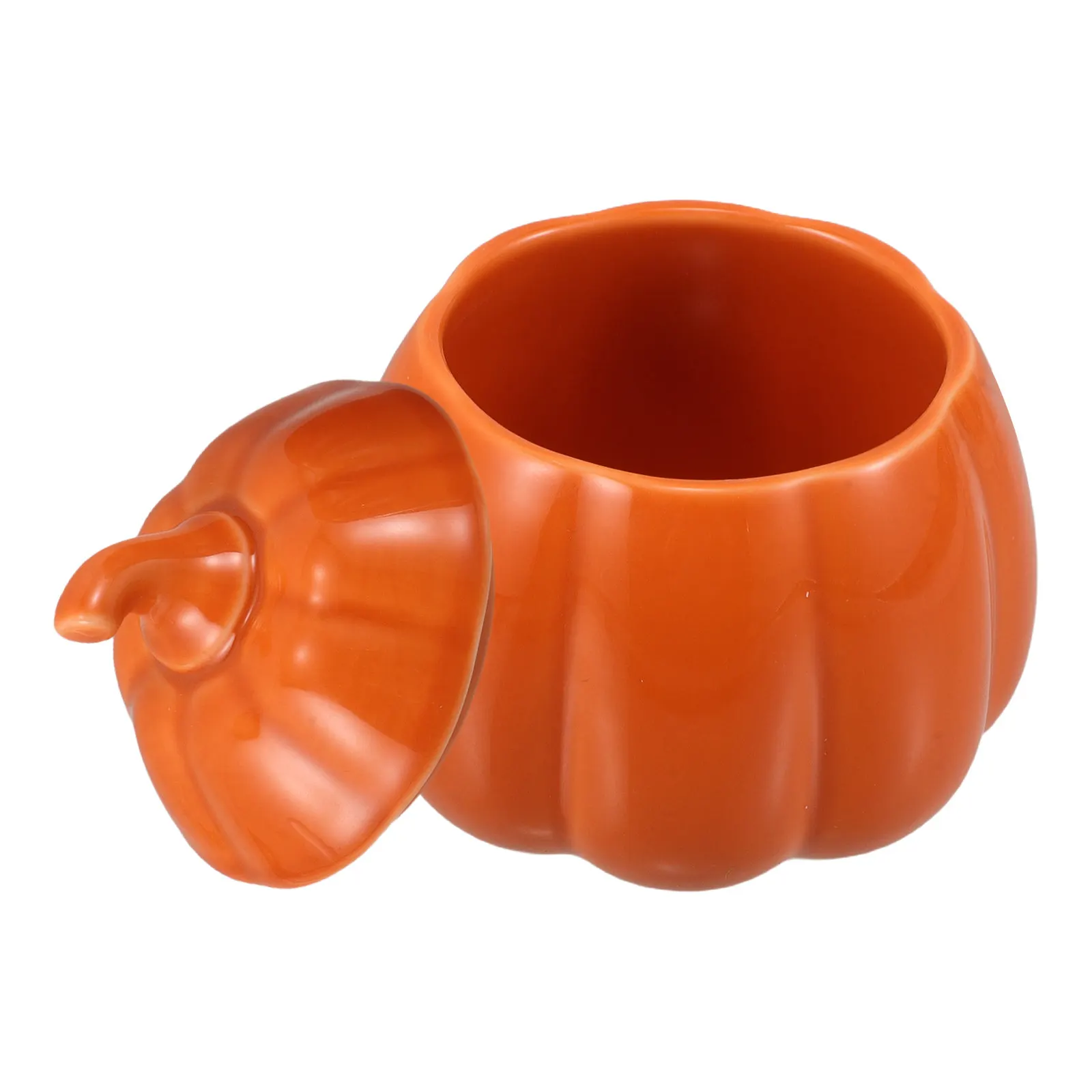 Ceramic Pumpkin Bowl with Lid Halloween Soup Bowl Festive Candy-Colored Stew Pot Thanksgiving Dessert Serving Dish Microwave