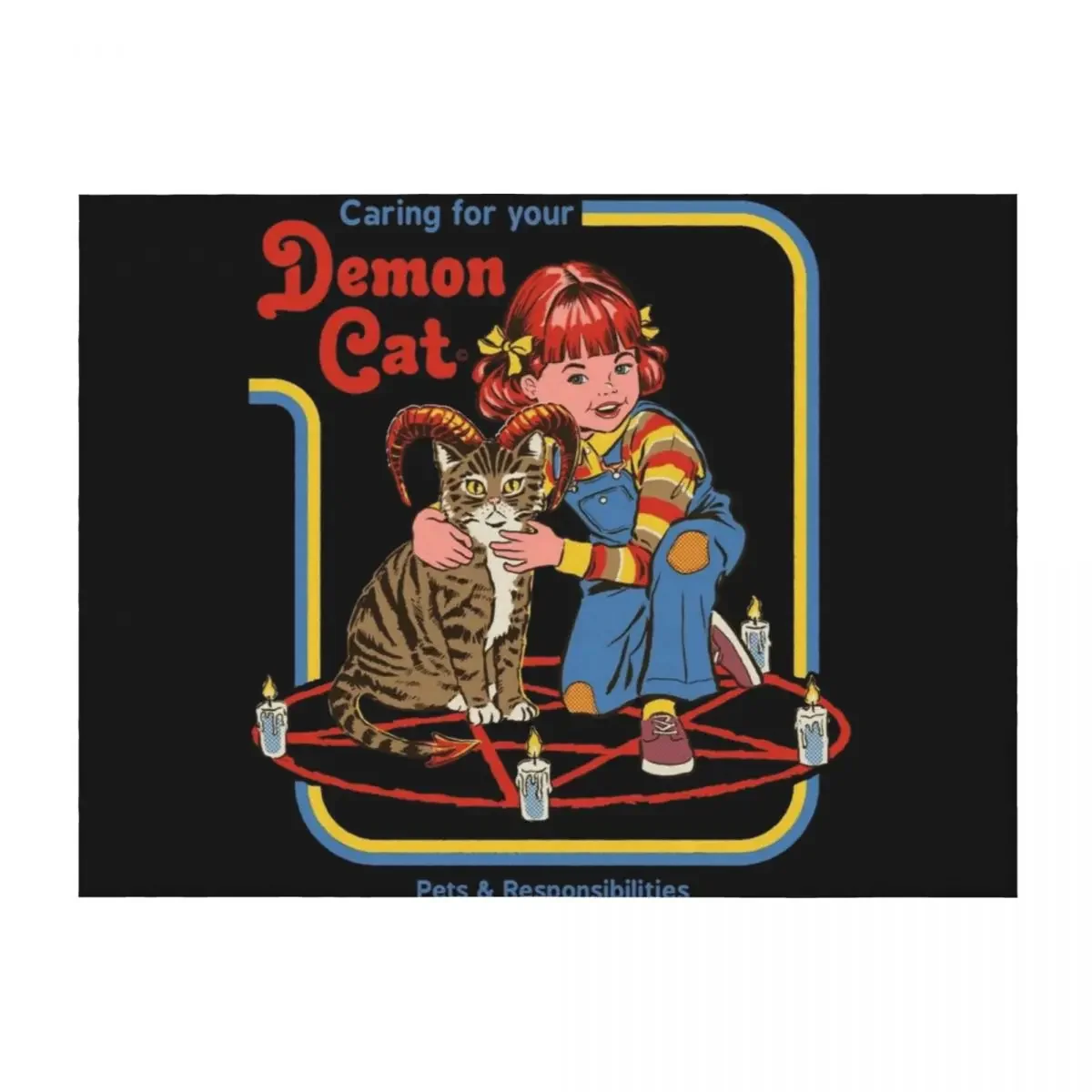 

Caring For Your Demon Cat Throw Blanket Heavy for sofa Summer Beddings Tourist Blankets
