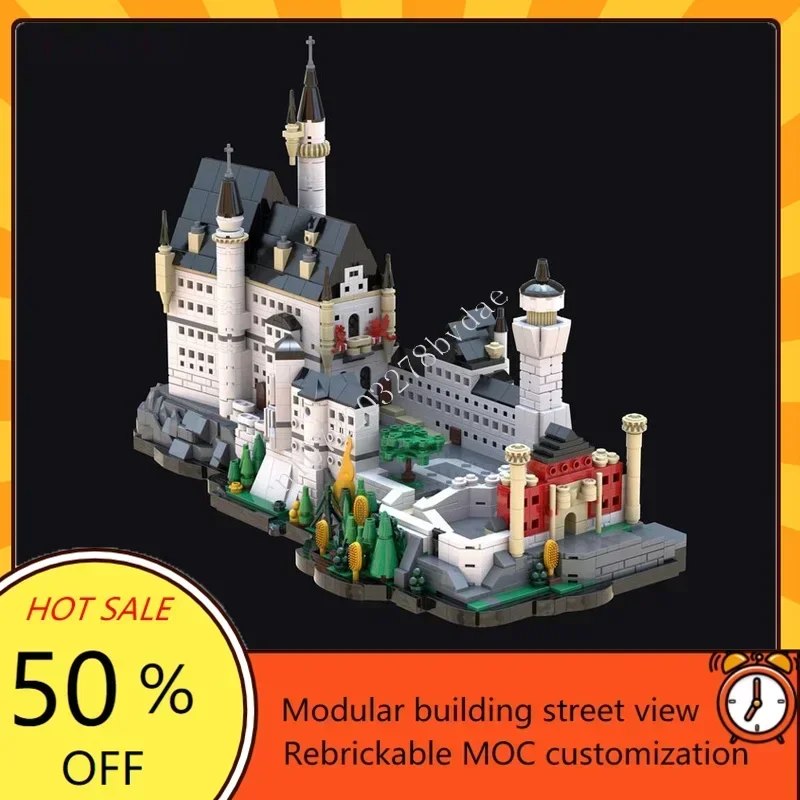 

2265PCS MOC Neuschwanstein Medieval Castle Custom Puzzle Model Micro Castle Assembly Technical DIY Toy for Children Holiday Gift