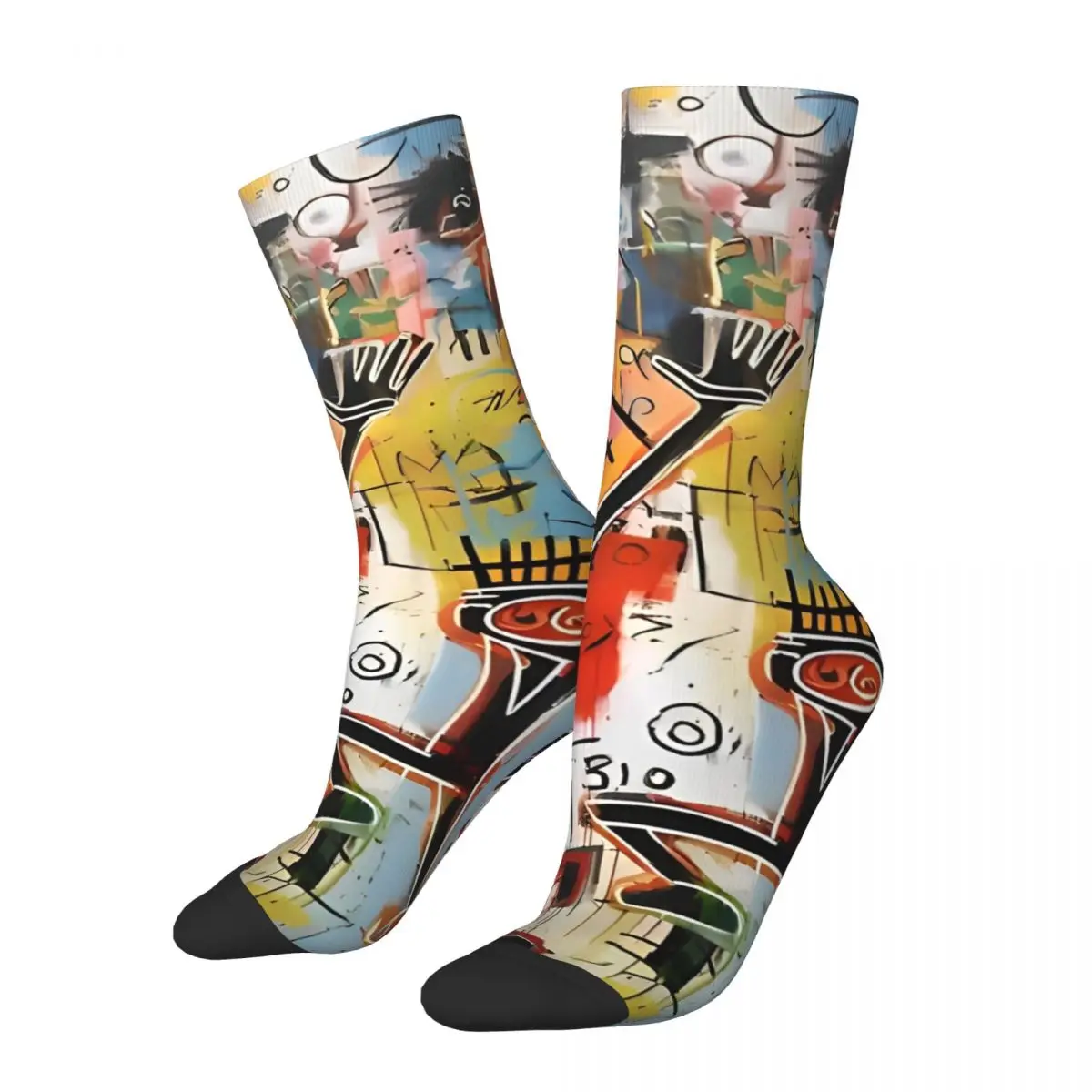 Street Graffiti Pattern Socks jean michel Funny Stockings Women Men Warm Soft Skateboard Socks Autumn Printed Anti-Slip Socks