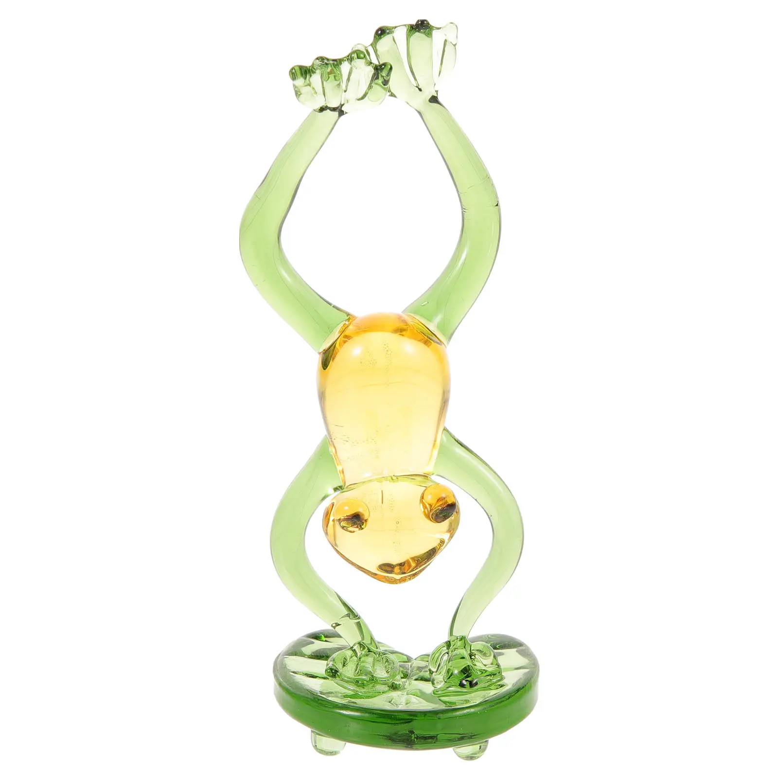 Crystal Frog Desktop Decoration Handstand Posture Lightweight Small Animal Sculpture Home Office Table Ornament Creative Unique