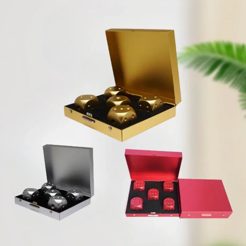 

5 шт. прецизионные кубики из алюминиевого сплава, набор твердых металлических кубиков с закругленными углами и коробкой для хранения для RPG Shadowrun Pathfinder Card Game