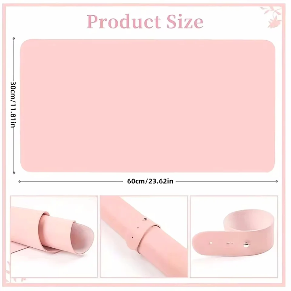 Tapete para mesa de arte de uñas plegable, almohadilla de apoyo para mano, impermeable, resistente a rayones y suciedad, cuero, tapete de escritorio 6