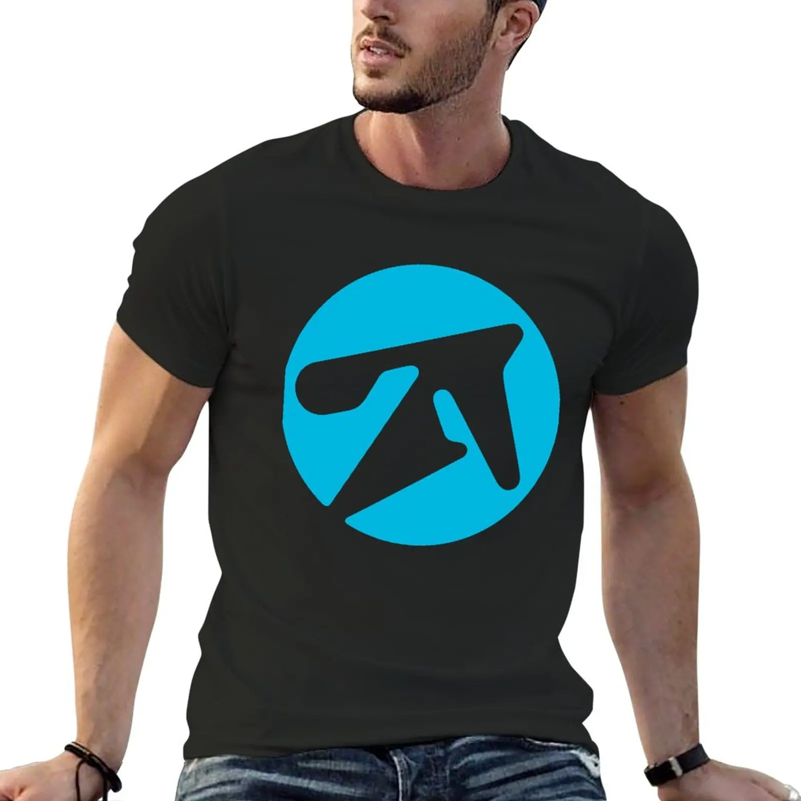 

New Aphex twin alternative style logo in blue T-Shirt sublime t shirt cute tops vintage clothes men clothings