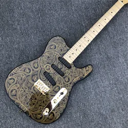 Golden Pattern Solid wood TL Electric Guitar with Maple Fingerboard