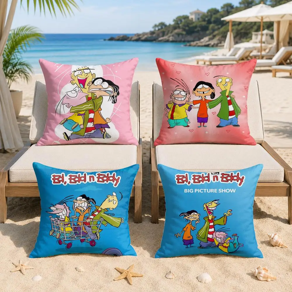 E-Ed Edd N Eddy Cartoon Cushion Cover Silky Short Plush Invisible Zipper Dustproof Sofa Pillow Case For Home Decor