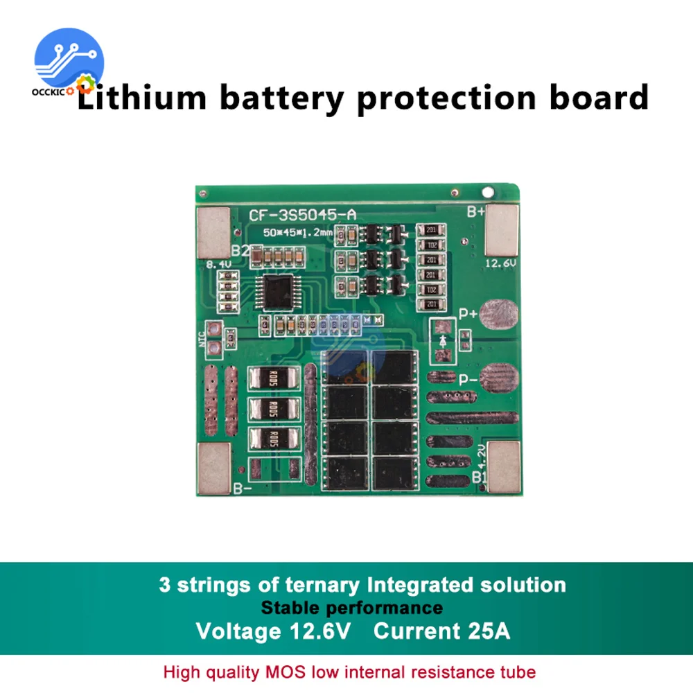 BMS 3S 12V 6A 12A 25A 18650 Li-ion Lithium Battery Charger Protection Board PCB BMS 3S Enhance/Balance For Power Bank Charging