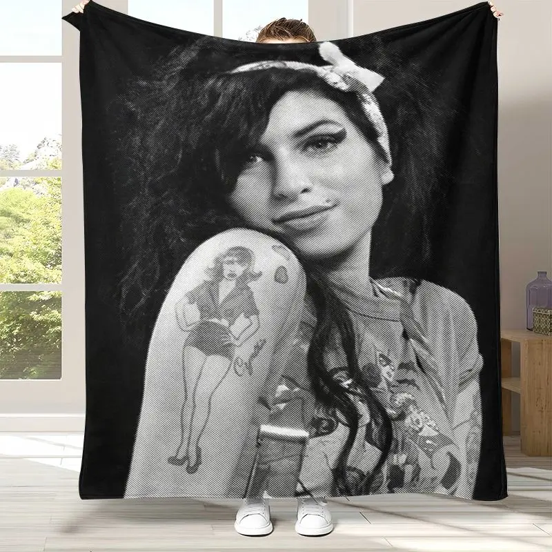 Amy Winehouse Music Singer Soft Flannel Throw Blanket,Cozy Warm Blanket for Bed,Sofa,Living Room,Picnic,Camping,Home Decor,Gift