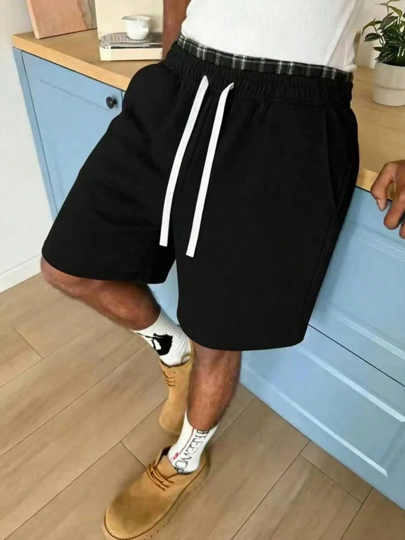 Shorts décontractés d'été pour hommes avec ceinture et cordon de serrage, respirants et amples, style sport, shorts de sport pour hommes