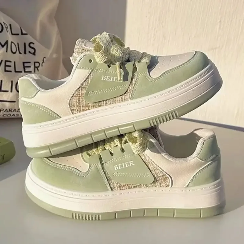 Frühling Herbst Neue frauen Dicken Boden Schuhe Vielseitig Trendy Design Leinwand Gummi Unten Erwachsene Lace Up Tennis Schuhe für frauen