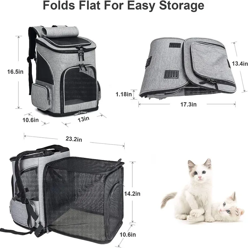 Grande Capacidade Expansível Pet Bag, Respirável, Portátil, Dobrável, Cão, Gato, Cachorro, Suprimentos