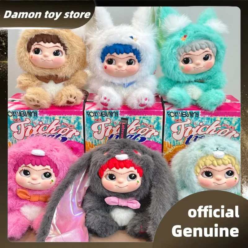 

New Genuine Wakuku V2 Fox Rabbit Trick Or Treat Series Vinyl Doll Blind Box Trendy Toys Bag Pendant Mystery Box Collectible Gift