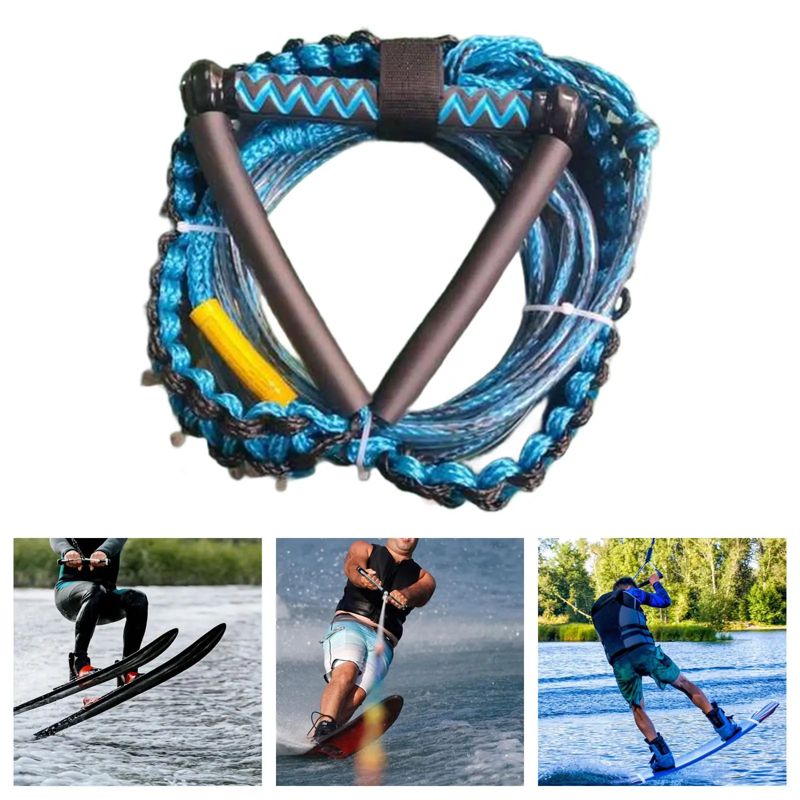 Water Ski Rope Durable Multifunctional Portable Lightweight Wake Surf Rope Water Ski Tow Rope for Surfing Wakeboard Water Sports