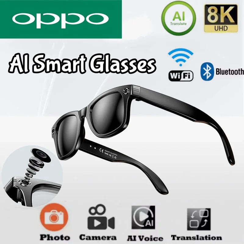 

OPPO 2025 100MP камера умные очки с искусственным интеллектом водонепроницаемые Bluetooth вызов воспроизведение музыки умные очки идентифицируют фотографии использовать ChatGPT