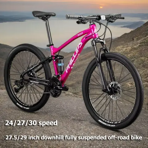 27.5 인치 MTB SoftTail 산악 자전거 내리막 풀 서스펜션 오프로드 자전거 30 속도 내리막 bicicleta 충격 흡수 장치 DH 자전거
