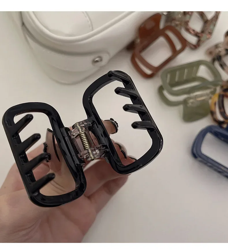 Retro Esvaziado Acetato Grab Clip para Meninas, Trança De Rabo De Cavalo, Acessórios Elegantes, Joias Coreanas Presentes, Novo