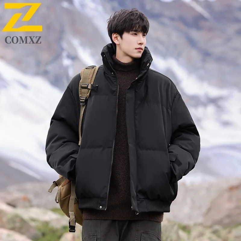 

COMXZ Outdoor Adventure Роскошная мужская стеганая куртка Удобное ветрозащитное теплое пальто Повседневная легкая зимняя одежда