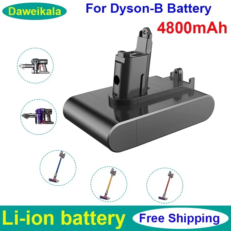 

2023 Type-B Battery 22.2V 4800mAh Li-ion Vacuum Battery for Dyson DC35 DC45 DC31B DC34 DC44 Animal DC56 DC57 (Only Fit Type B)