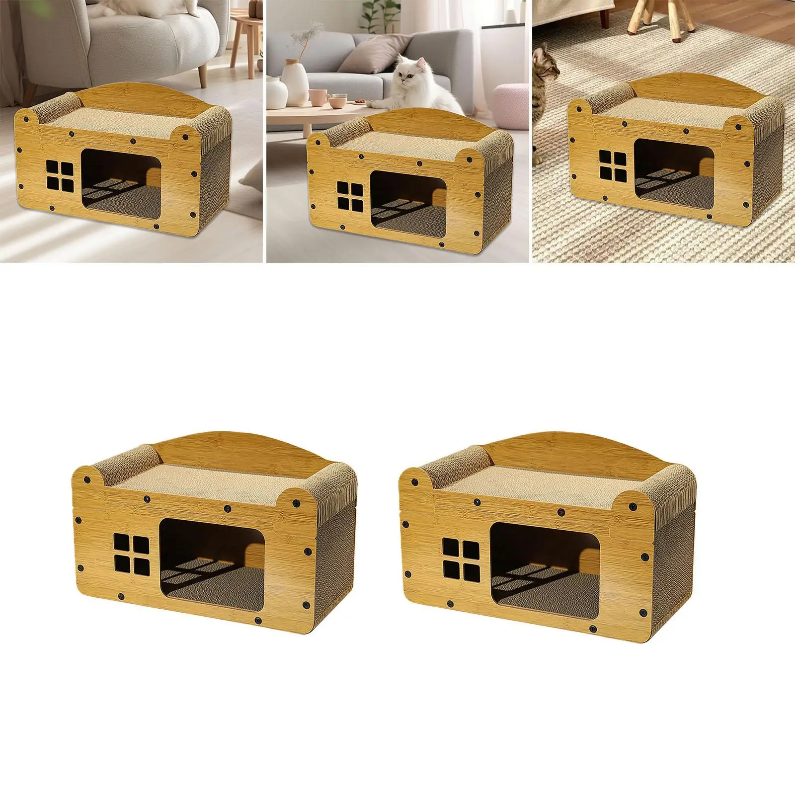 

Cardboard Cat House Scratcher Bed Resting and Sleeping Cat House Cave Scratcher