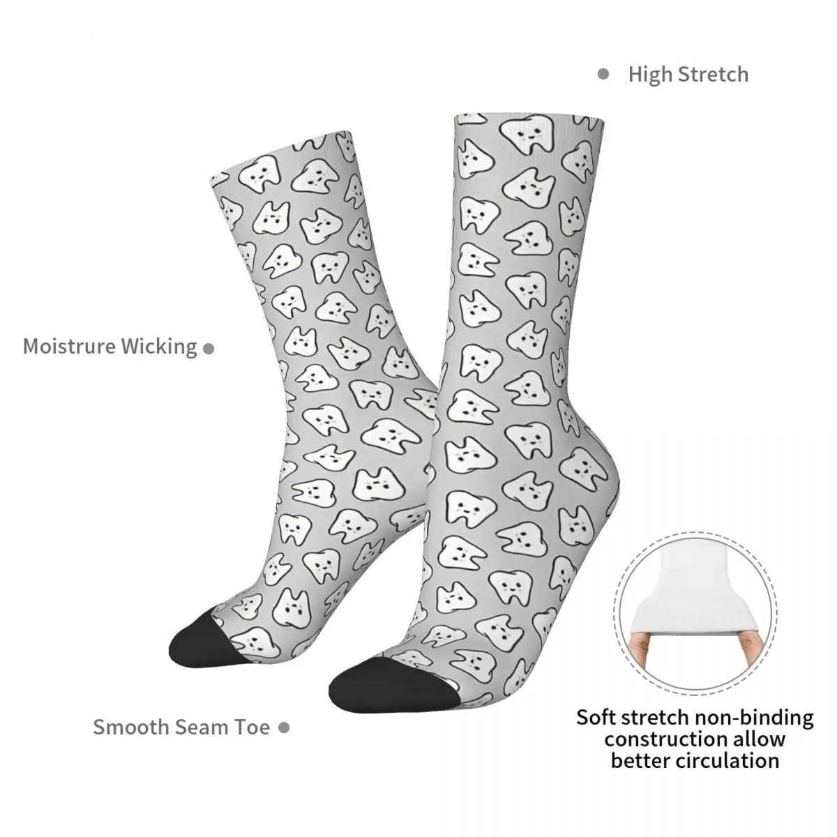 Pediatric Dentals Socks Modern Stockings Winter Anti-Slip Unisex Men Socks Breathable Printed Running Sports Socks