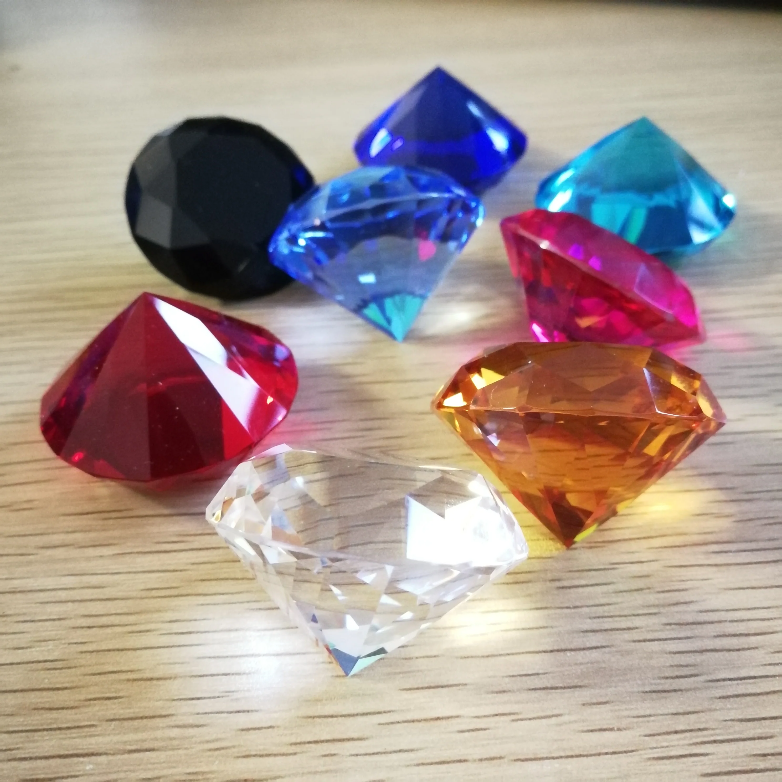 50mm Colors Cut Glass Giant Crystal Diamond Shaped Paperweight Decor Diy Jewelry Craft Gemstone Wedding Christmas Ornament Gifts