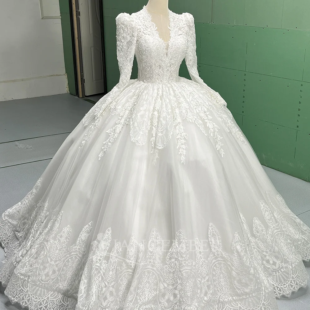 Maßgeschneidertes, erschwingliches Strandhochzeitskleid, beliebtes Design, Organza, Prinzessin, Ballkleid, V-Ausschnitt, Brautkleid, Vestido de Novia 2025