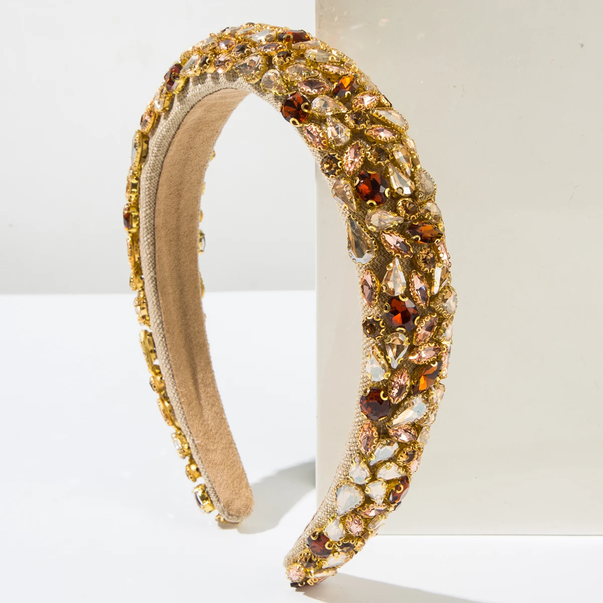 Cross border New Fashionable Baroque Headband Full Diamond Color blocked Heavy Industry Gorgeous Ball Headband for Women
