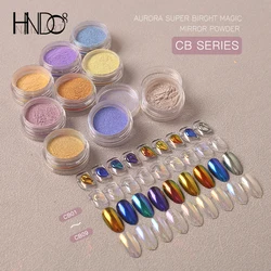 HNDO Aurora Moonlight Chrome Powder for Nail Art Professional DIY Manicure Nails Decor Pigment Dust CB Series 9 Colors Wholesale