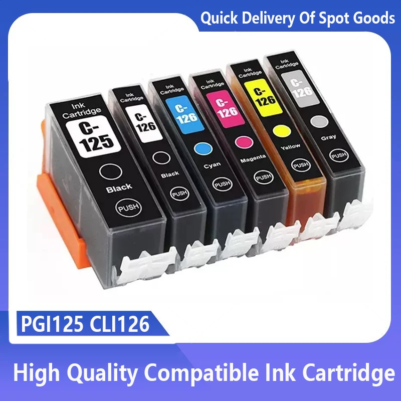 PGI-125 CLI-126 PGI125 CLI126 125 ink Cartridge Compatible For Canon IP4810 IP4910 MG5210 MG5310 MG6110 MG6210 IX6510 printer