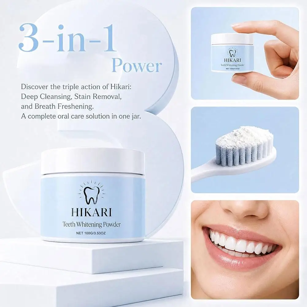 Teeth Whitening Powder 30/100g,Natural 3-in-1 Formula Freshens Breath,Helps Protect Enamel & Reduce Tooth Sensitivity Oral Care