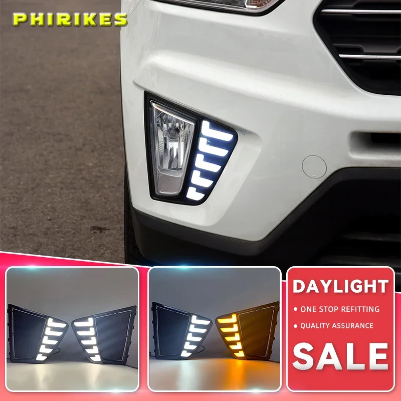 

LED DRL Daytime Running Lights LED Day Lights for Car Special Hyundai IX25 Creta 2014 2015 2016 Replace Fog Lamp Cover Holes