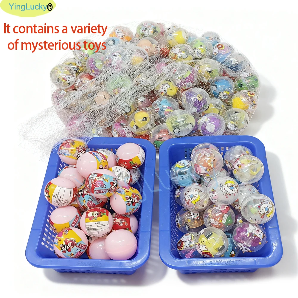 

100 шт., 45 мм, прозрачные игрушки из яичной скорлупы Gacha Surprise для детей, сувениры для карнавальной вечеринки, Рождество, автомат аркады Gachapon